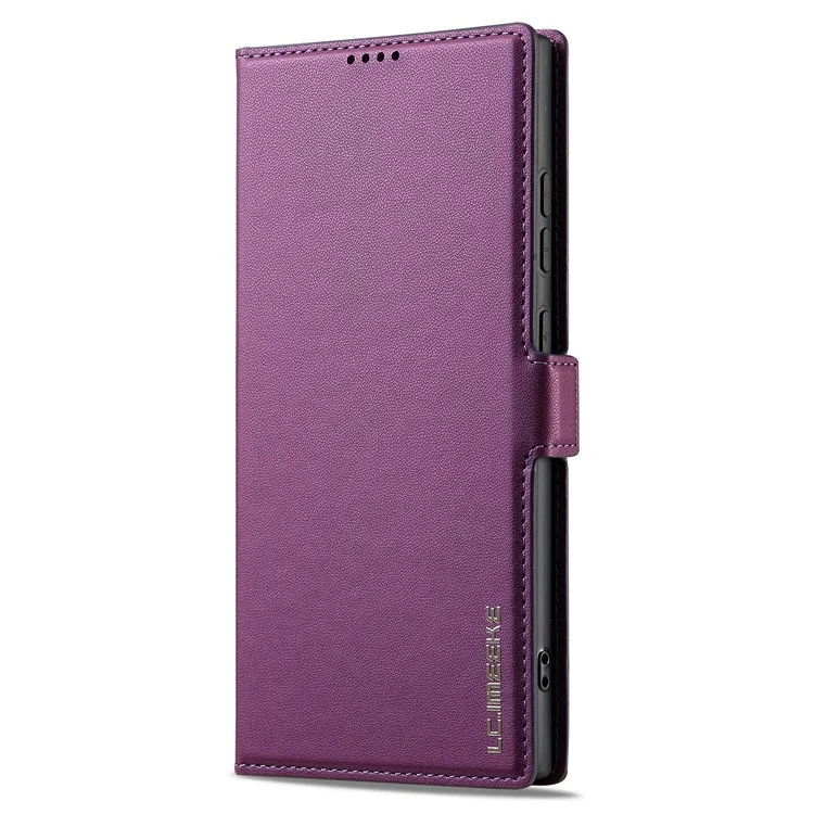 Lc. Série Imeeke L1 Pour Samsung Galaxy S22 Ultra 5G pu Leather Wallet Stand Protective Phone Cover - Violet