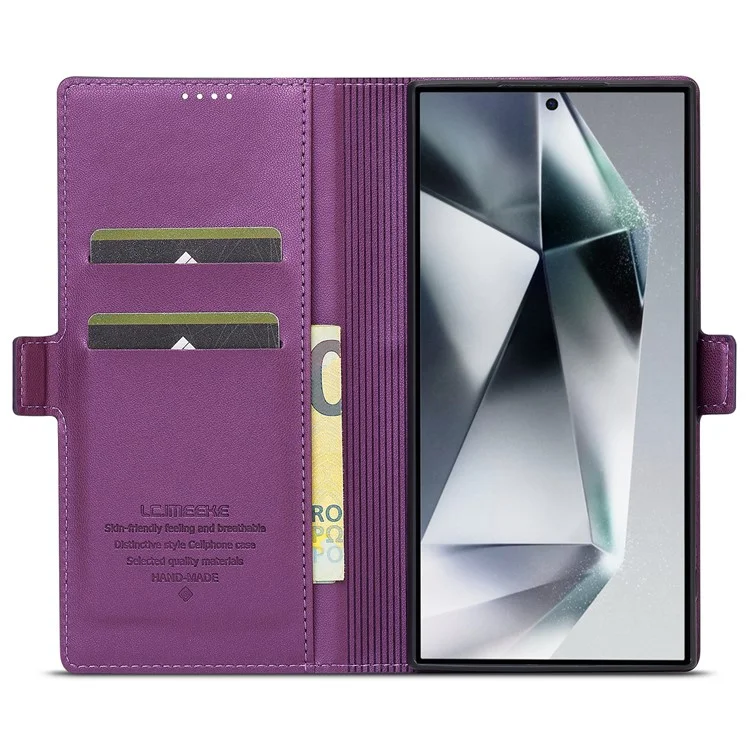 Lc. Série Imeeke L1 Pour Samsung Galaxy S22 Ultra 5G pu Leather Wallet Stand Protective Phone Cover - Violet