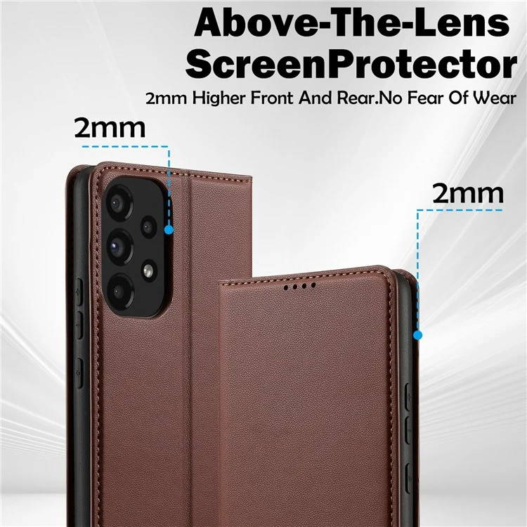 Lc. Série Imeeke L1 Pour Samsung Galaxy A53 5G pu Leather Wallet Stand Protection Phone Cover - Brun