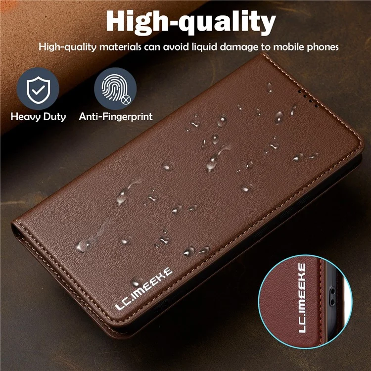 Lc. Série Imeeke L1 Pour Samsung Galaxy A53 5G pu Leather Wallet Stand Protection Phone Cover - Brun