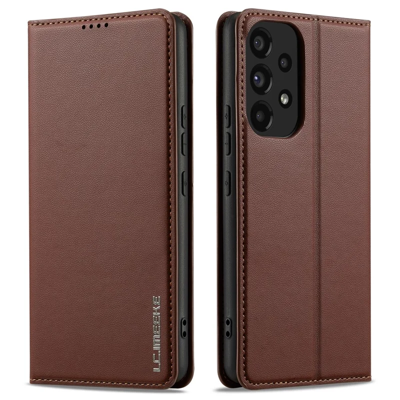 Lc. Серия Imeeke L1 Для Samsung Galaxy A52s 5G / A52 5G / 4G Case PU Кожаный Кошелек Подставка Для Телефона - Коричневый