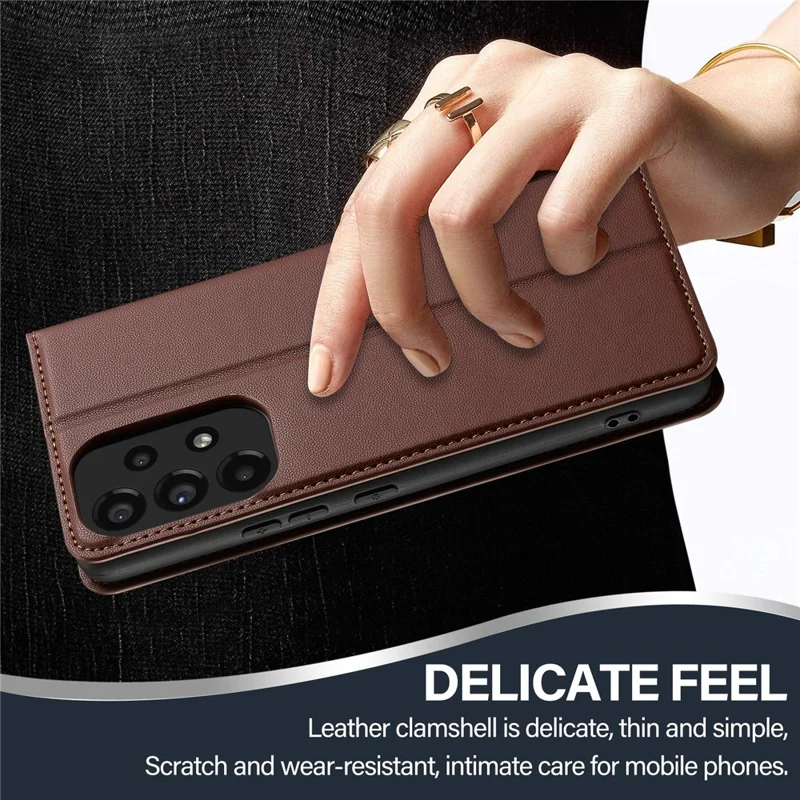 Lc. Серия Imeeke L1 Для Samsung Galaxy A52s 5G / A52 5G / 4G Case PU Кожаный Кошелек Подставка Для Телефона - Коричневый
