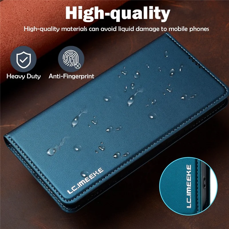 Lc. Série Imeeke L1 Pour Samsung Galaxy A54 5G pu Leather Wallet Stand Protection Phone Cover - Bleu