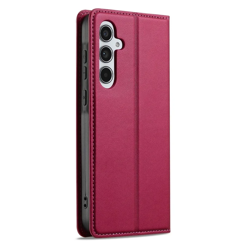 LC.IMEEKE L1 Series for Samsung Galaxy A55 5G Case PU Leather Wallet Stand Protective Phone Cover - Red