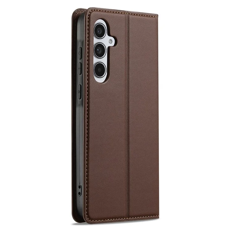 Lc. Serie Imeeke L1 Para Samsung Galaxy A34 5G Case PU Cuero de Cuero Soporte Protectora Tubo de Teléfono - Marrón