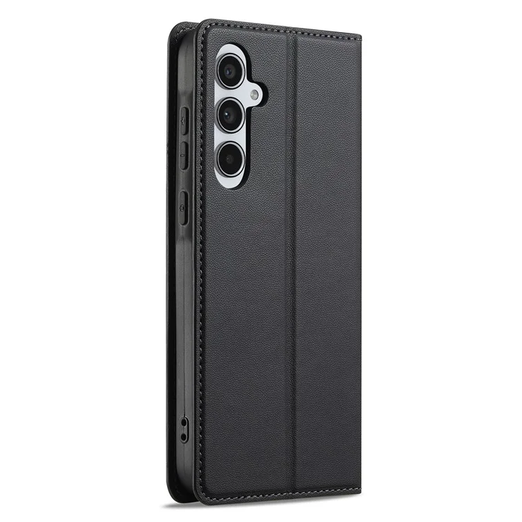 Lc. Serie Imeeke L1 Para Samsung Galaxy A35 5G Case PU pu Cuero Stand Cubierta de Teléfono Protector - Negro