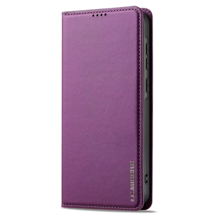 Lc. Serie Imeeke L1 Para Samsung Galaxy A14 4G / 5G Case PU Pula Billetera de Cuero Tapa Protectora de Teléfono - Púrpura