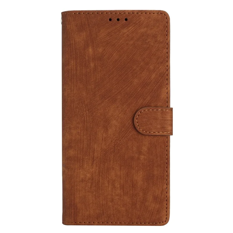 For Samsung Galaxy A16 5G / A16 4G Case with Card Clots Skin-Touch PU Leather Phone Cover Stand - Brown