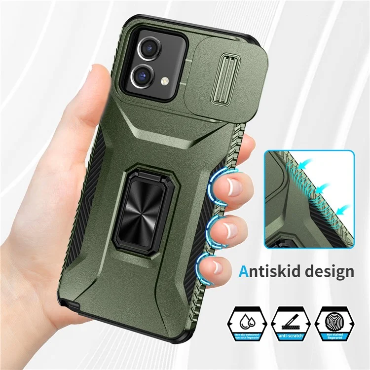 Per Motorola Moto G Stylus 5G (2023) Custodia Camshield Supporto TPU+PC Anti-Scivolo Cover per Telefono - Verde