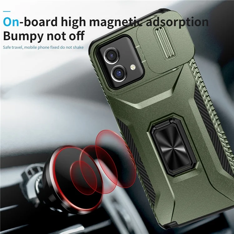 Per Motorola Moto G Stylus 5G (2023) Custodia Camshield Supporto TPU+PC Anti-Scivolo Cover per Telefono - Verde