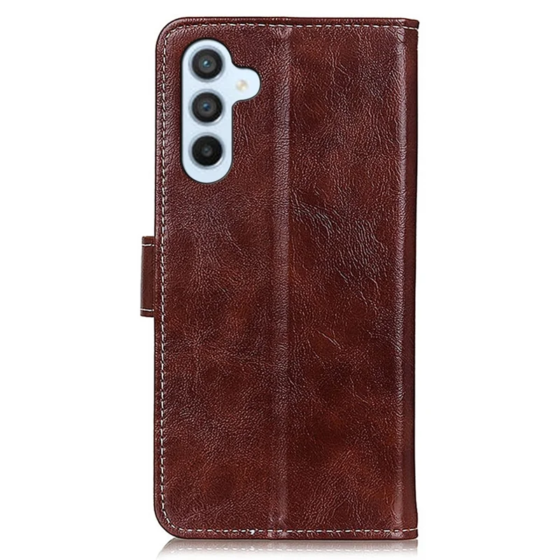 Pour Samsung Galaxy A16 Crazy Horse Texture Texture Téléphone Couvrage de Portefeuille - Brun