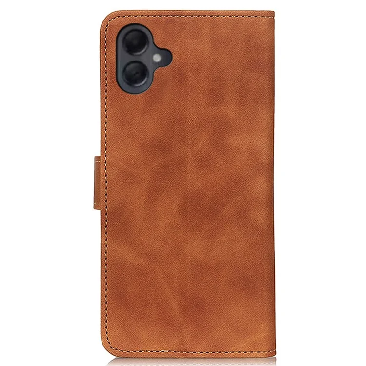 KHAZNEH Para Samsung Galaxy A06 Case Retro PU Couro Carteira Suporte Capa de Telefone - Marrom