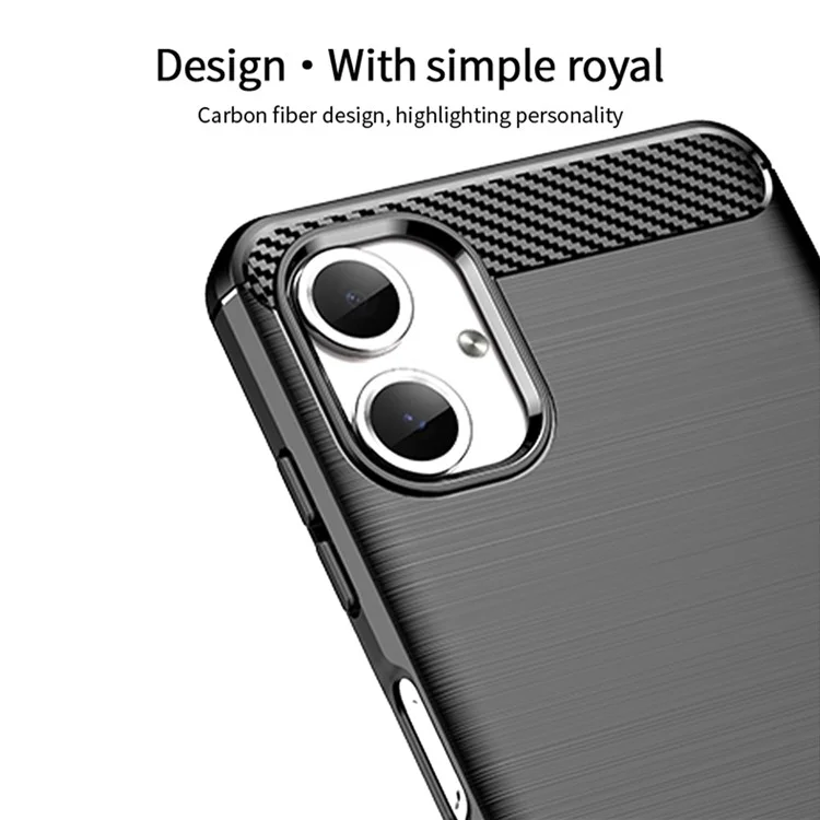 MOFI JK TPU Serie-1 per Samsung Galaxy A06 Case Carbon Fiber Texture TPU Soft Phone Cover - Nero
