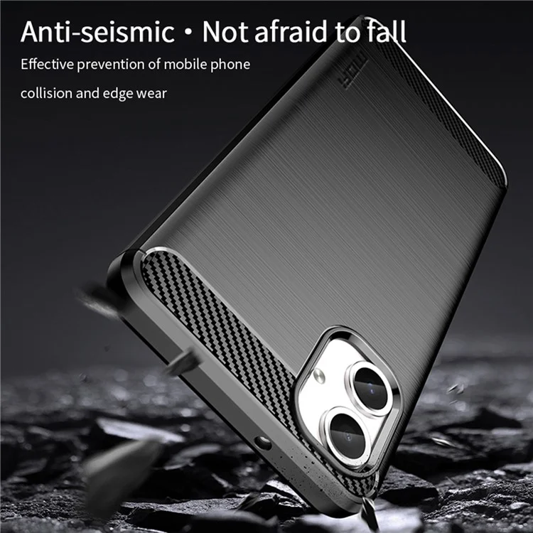 MOFI JK TPU Serie-1 per Samsung Galaxy A06 Case Carbon Fiber Texture TPU Soft Phone Cover - Nero