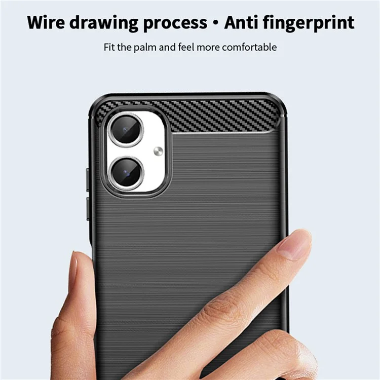 MOFI JK TPU Serie-1 per Samsung Galaxy A06 Case Carbon Fiber Texture TPU Soft Phone Cover - Nero