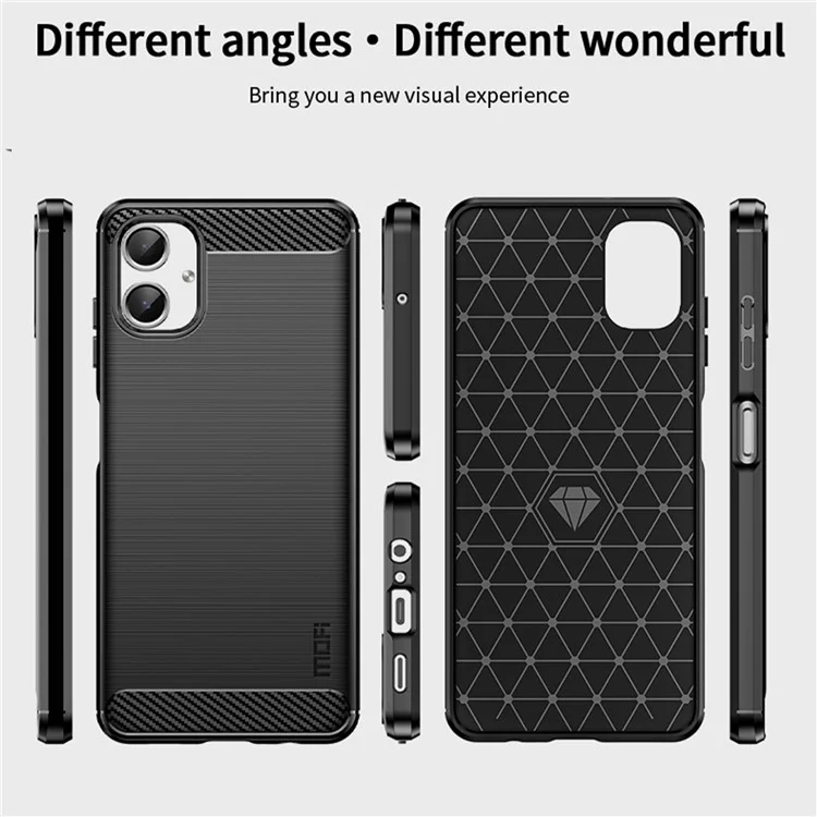 MOFI JK TPU Serie-1 per Samsung Galaxy A06 Case Carbon Fiber Texture TPU Soft Phone Cover - Nero