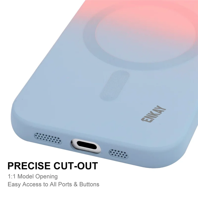 ENAKY HAT PRINCE For iPhone 16 Plus Case Silicone Cover Lens Protection - Pink+Rose
