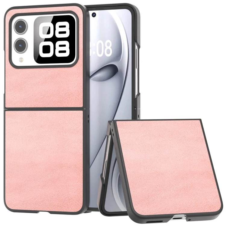 Pour Huawei Nova Flip 5G Case Cow Texture Texture Hard pc + pu Protection Téléphone - Rose