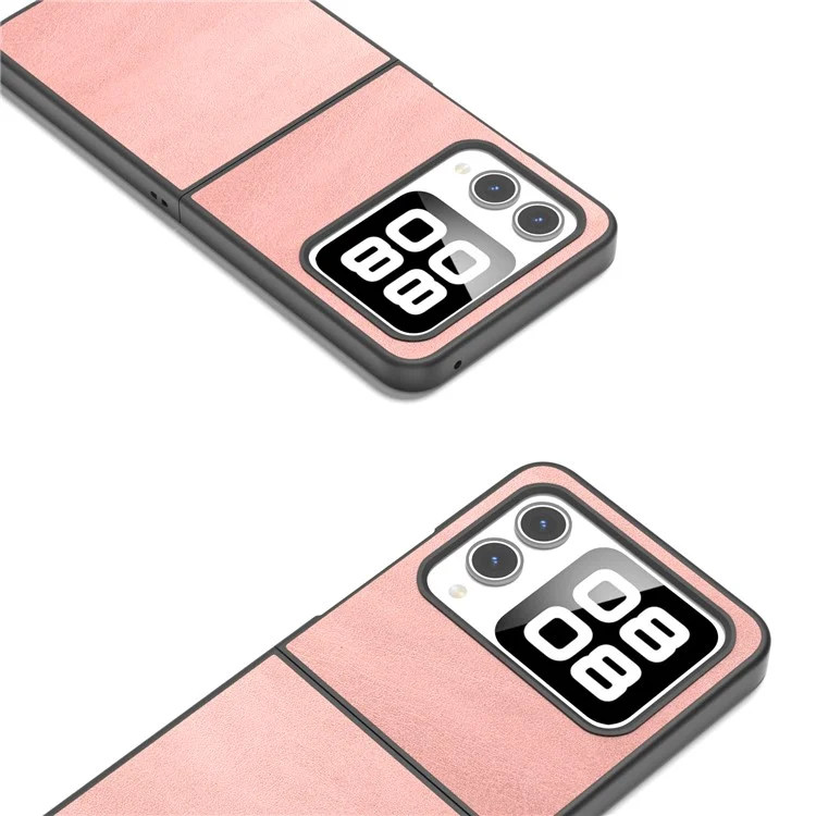 Pour Huawei Nova Flip 5G Case Cow Texture Texture Hard pc + pu Protection Téléphone - Rose