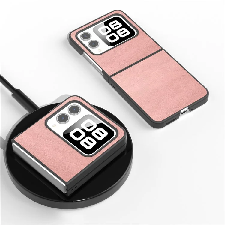 Pour Huawei Nova Flip 5G Case Cow Texture Texture Hard pc + pu Protection Téléphone - Rose