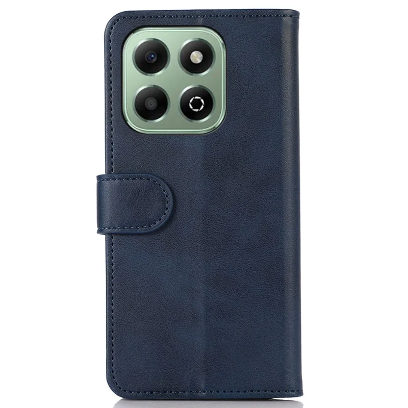 For Honor X6b 4G Case Cowhide Texture Leather Wallet Phone Cover with Stand - Blue