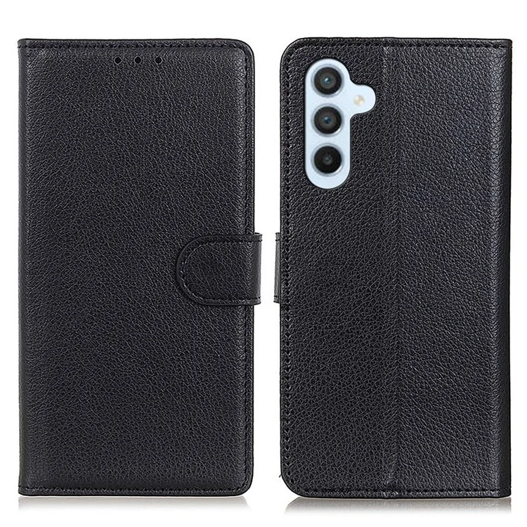 Für Samsung Galaxy A16 5G / A16 4G Wallet Case PU Leder Handyhülle Litchi Texture - Schwarz