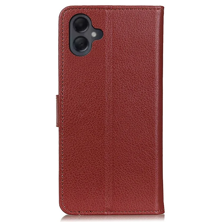 Pour Samsung Galaxy A06 Wallet Case pu Leather Phone Cover Litchi Texture - Brun