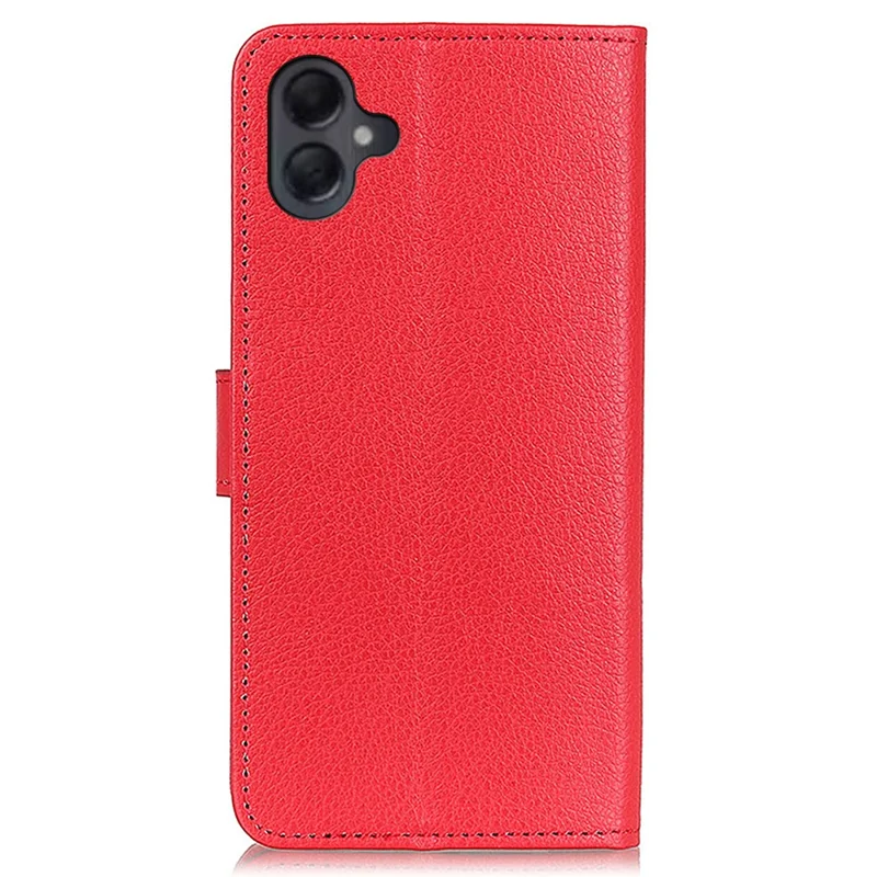For Samsung Galaxy A06 4G Wallet Case PU Leather Phone Cover Litchi Texture - Red