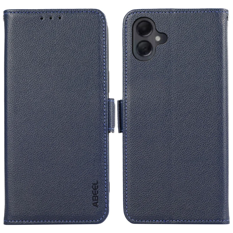ABEEL Per Samsung Galaxy A06 Custodia in pelle effetto Litchi Copertura del telefono con blocco RFID - Blu