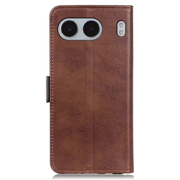 Para OnePlus Nord 4 Case Stand Cow Wide Texture PU Cubierta de Teléfono de Cuero - Marrón