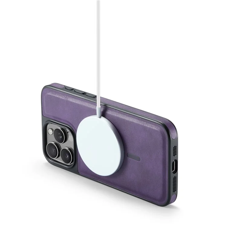 Maging K1 Series Pour Iphone 12 Pro Max Magnetic Case pc + Tpu + pu le Cuir Amorti - Violet