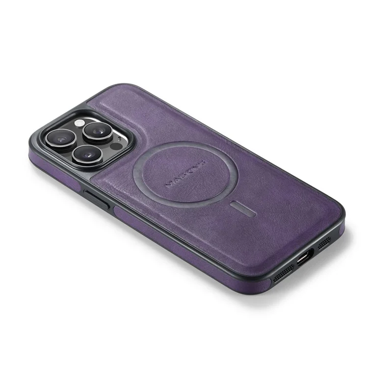 Maging K1 Series Pour Iphone 12 Pro Max Magnetic Case pc + Tpu + pu le Cuir Amorti - Violet