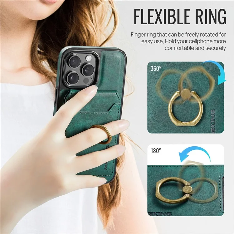 Magking K1 Serie Para Iphone 13 Pro Magnetic Case Magnetic Pc+tpu+pulo Cubierta Del Teléfono Con Carditor Partiso - Verde