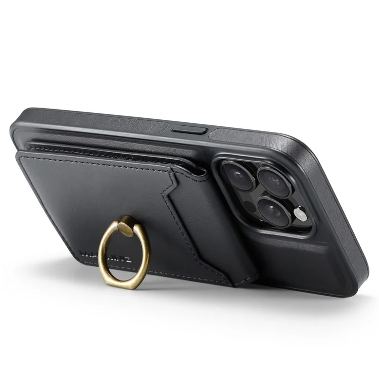 Maging K1 Series Pour Iphone 12 Pro Max Magnetic Case pc + Tpu + pu Téléphone Couverture Avec Porte-carte Kickstand - Noir
