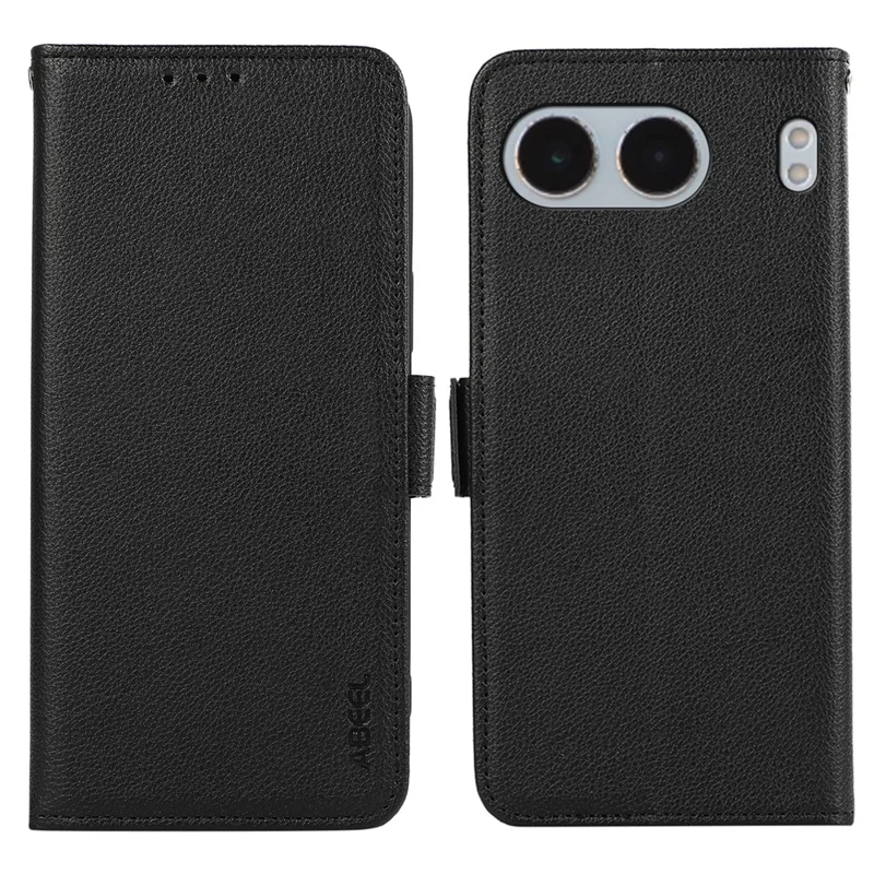 ABEEL For OnePlus Nord 4 Case Litchi Texture Leather RFID Blocking Phone Cover - Black