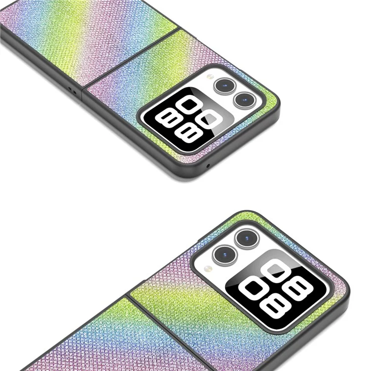 Для Huawei Nova Flip 5g Case Case Storstone Texture Кожа+pc Phone Cover - Многоцветный