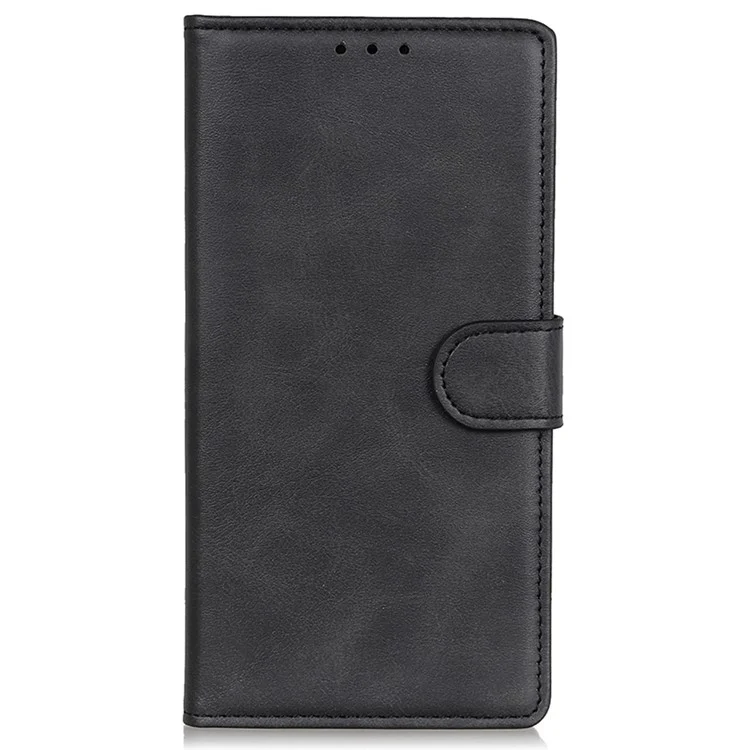 For Honor X6b 4G Stand Wallet Case Cowhide Texture Leather Phone Cover - Black