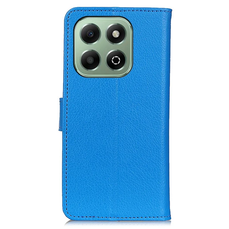 For Honor X6b 4G Wallet Case PU Leather Phone Cover Litchi Texture - Blue