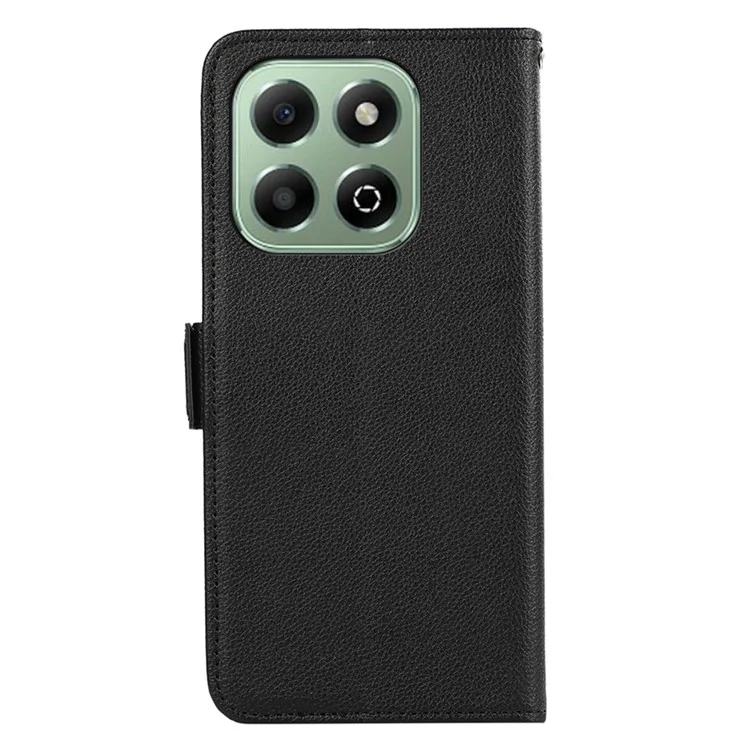 ABEEL For Honor X6b 4G Case Litchi Texture Leather RFID Blocking Phone Cover - Black