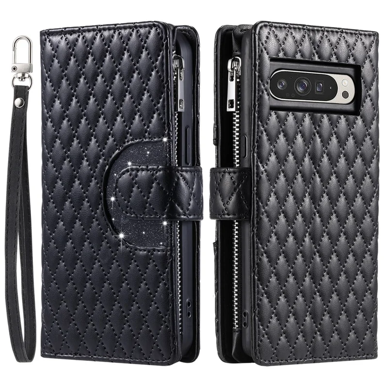 Стиль 012 Для Google Pixel 9 Pro XL Case Zipper Wallet PU - Черный
