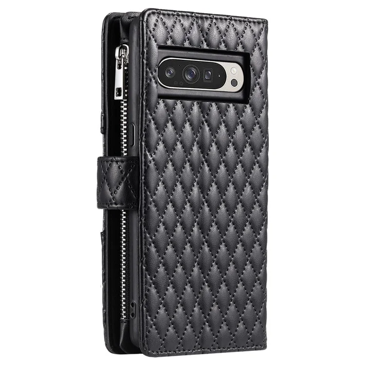 Стиль 012 Для Google Pixel 9 Pro XL Case Zipper Wallet PU - Черный