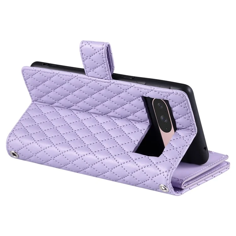 Стиль 012 Для Google Pixel 9 / 9 Pro Case Zipper Wallet PU - Фиолетовый
