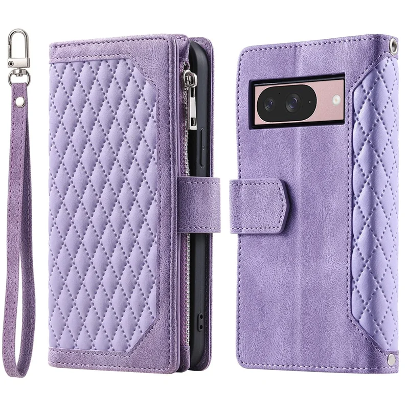 Стиль 005 Для Google Pixel 9 / 9 Pro Wallet Case Rombus pu - Фиолетовый
