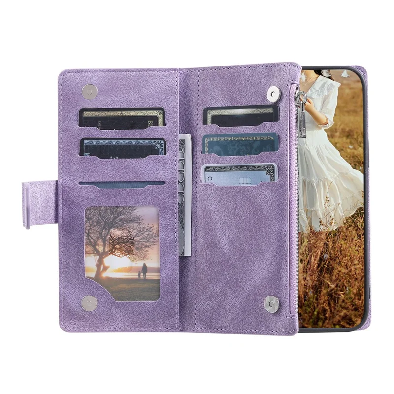 Стиль 005 Для Google Pixel 9 / 9 Pro Wallet Case Rombus pu - Фиолетовый