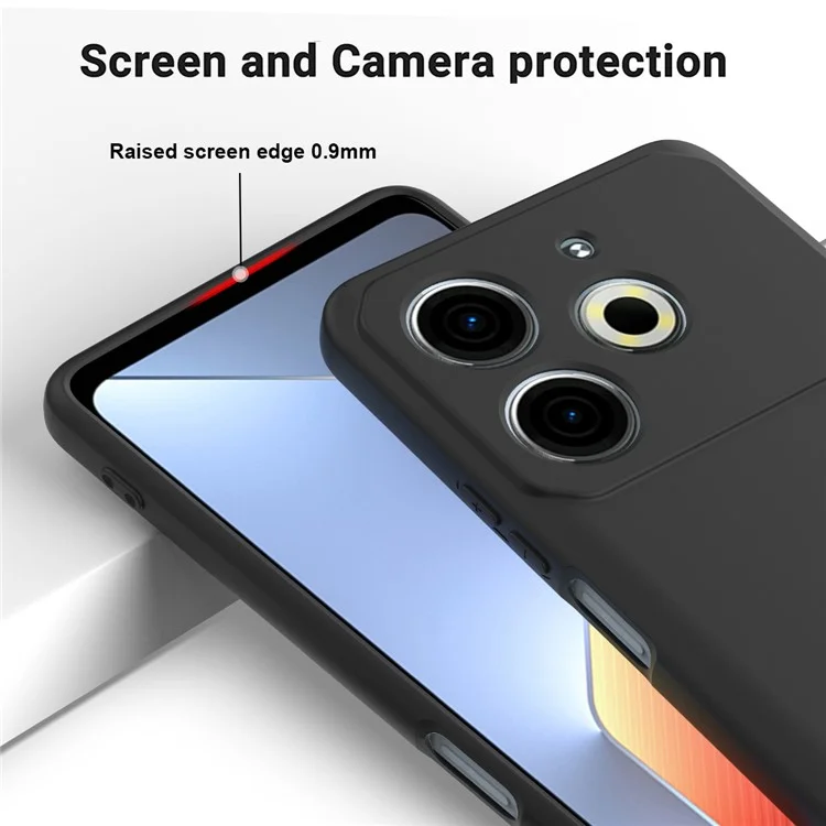 Per TECNO Pova 6 Neo Case Anti-Drop Liquid Silicone Phone Cover con Cinturino - Nero