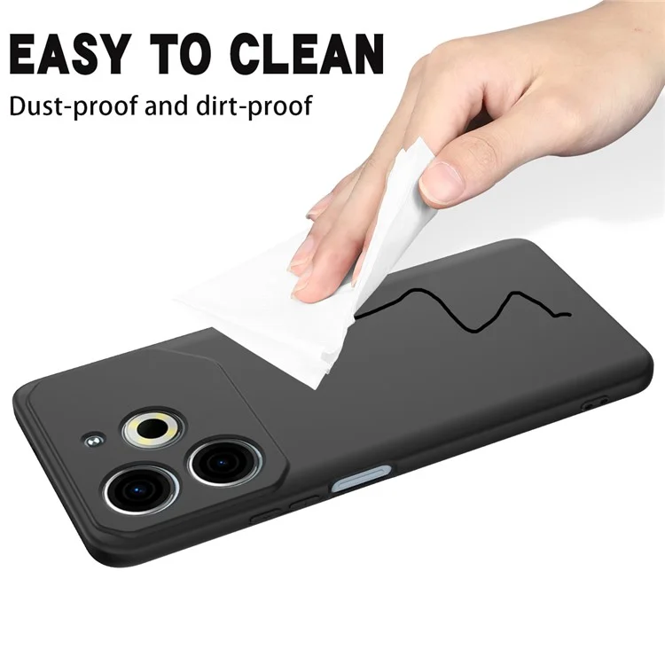 Per TECNO Pova 6 Neo Case Anti-Drop Liquid Silicone Phone Cover con Cinturino - Nero