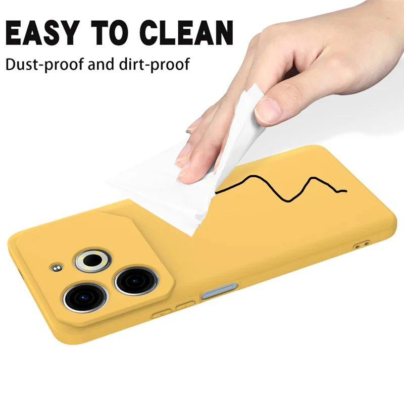 For TECNO Pova 6 Neo Case Anti-Drop Liquid Silicone Phone Cover with Strap - Yellow