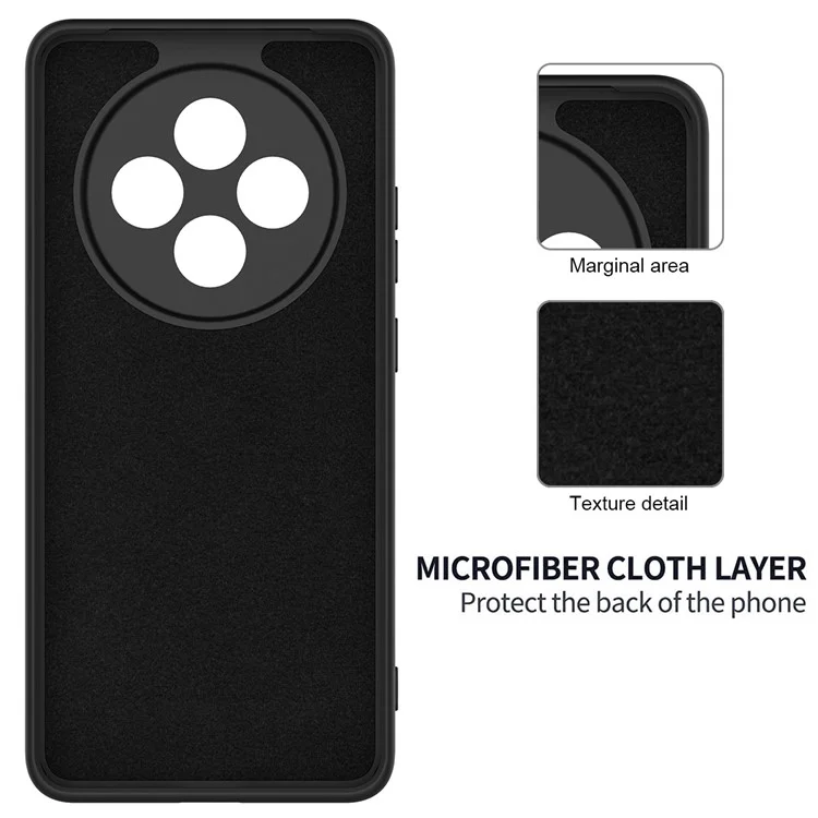 Für Oppo Reno12 F 5G Case Anti-Drop Flüssigsilikon-Handyhülle mit Schlaufe - Schwarz