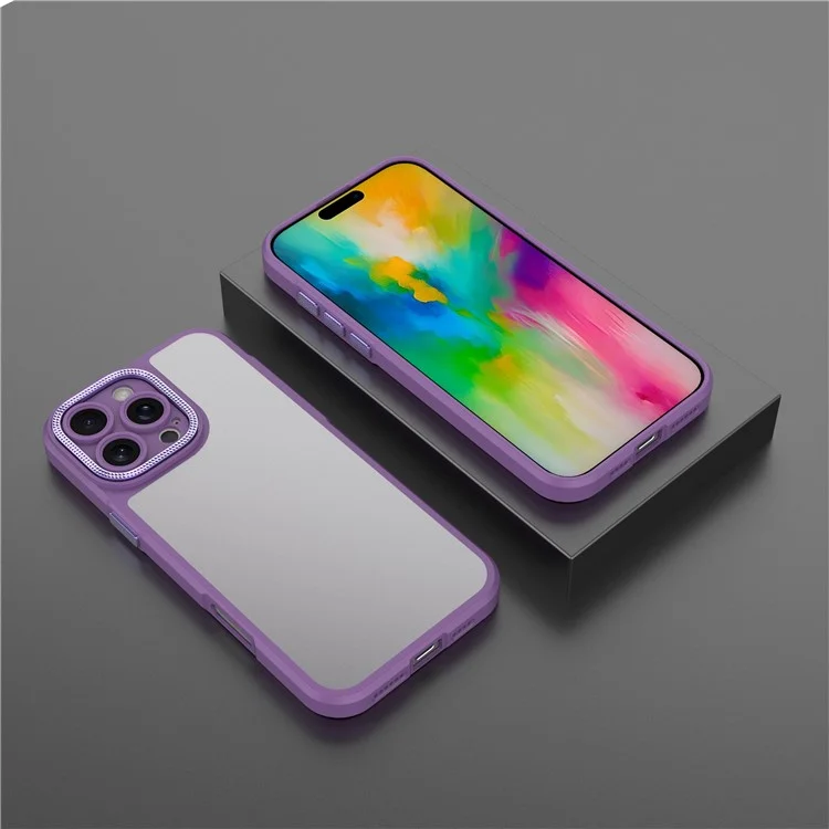 Para Iphone 16 Pro Max Case Matte Anti-dingprint PC+TPU Teléfono Atrás - Púrpura