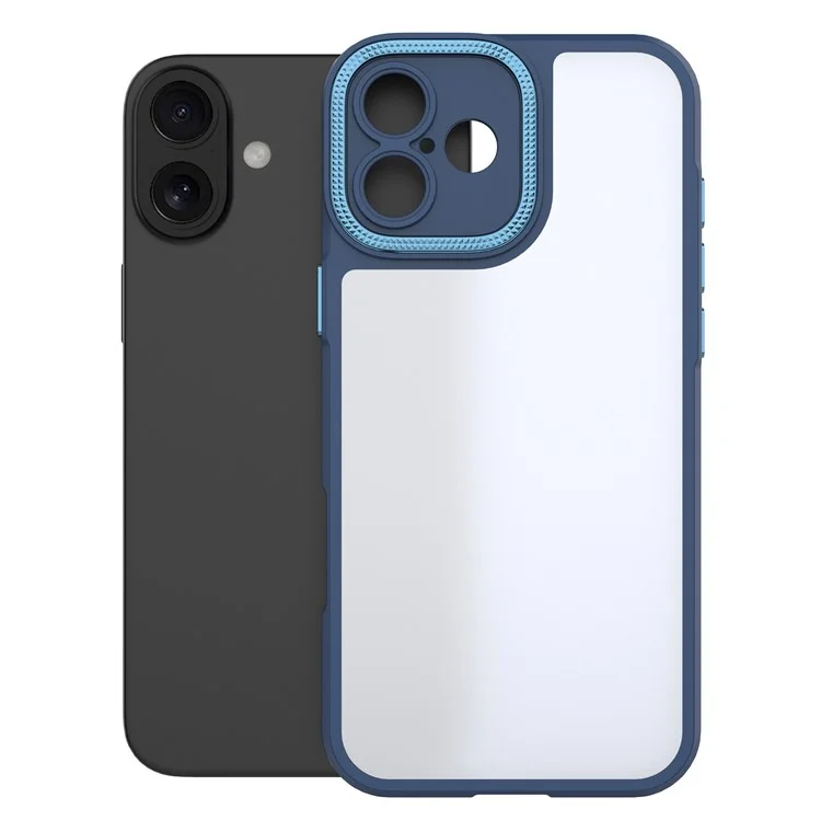 Para Iphone 16 Plus Case Matte Anti-dingprint PC+TPU Teléfono Parta - Azul